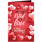 Creative Space Valentines Day Greeting Card - Small, Red, 20 x 1 x 15 cm 1 pc