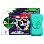 Dettol Cologne Fresh Bathing Soap Bar With 12 Hr Freshness 400 g (4 x 100 g)