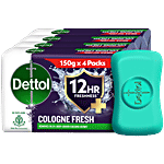 Dettol Cologne Fresh Bathing Soap Bar With 12 Hr Freshness 600 g (4x150 g)