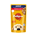 Pedigree Chicken & Liver Chunks In Gravy Adult Wet Dog Food 130 g