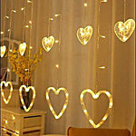 Desidiya LED Heart Shape Curtain String Lights - 2.5 m, 12 Hearts, Warm White 1 pc