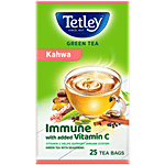 Tetley Green Tea Kahwa, Immune With Added Vitamin C 57.5 g (25 Bags x 2.3 g each)