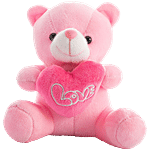 Dimpy Stuff Teddy Bear With Heart - Pink, Love Quote 1 pc