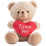Dimpy Stuff Teddy Bear With Heart - Beige, I Love You Quote 1 pc