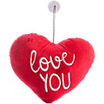 Dimpy Stuff Love You Embroidery Heart Shaped Cushion With Suction Cup 1 pc