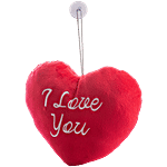Dimpy Stuff I Love You Embroidery On Heart Shaped Cushion With Suction Cup 1 pc