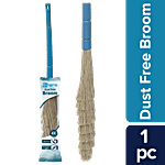 bb home Dust Free Broom/Plastic Broom/Jhadu - For Dry & Wet Floor Cleaning, Made Of Washable Fibres 1 Pc