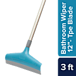 bb home Bathroom Squeegee - 30 cm Plastic Wiper, 3 ft Stainless Steel Stick 1 pc