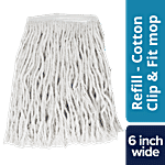 bb home Mop Refill - Clip & Fit Cotton Mop, 6 Inch Wide 1 pc