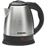 Borosil Rio Electric Kettle Stainless Steel Inner Body - Boil Water For Tea, Coffee, Soup, Silver 1.5 L