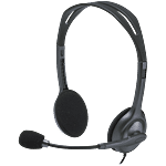 Logitech H111 Wired On Ear Stereo Headphones - With Noise Cancelling Boom Mic And 3.5mm Audio Jack, Black 1 pc