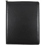 Gravity Leatherite Conference Folder - Black, With Zip, Conference Pad, Card & Pen Holder 1 pc