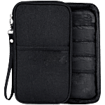 Pearlfiesta Passport Holder Cover/Travel Wallet Organizer - Black 1 pc