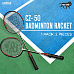 Cosco Badminton CZ 50 - For Hobby, Aluminium Frame, Twin Racquets 2 pcs