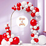 Creative Space Birthday Party Metalic Balloon Red & White 50 pcs