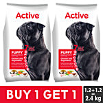 Active Puppy Dry Dog Food - With Chicken & Vegetables 1.2 kg (Buy 1 Get 1 Free)