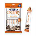 Purepet Creamy Lickable Treats - For Cats, Real Chicken 15 g 5 Sachets