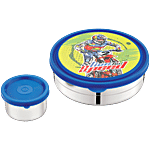 Pratap Lunch Box Steel, Hungry Kya, Blue 700 ml