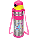 Pratap Water Bottle Steel, Quick Sip, Pink 600 ml 