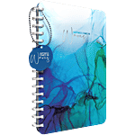 Paperkraft A5 Designer Wiro Hard Bound Notebook 168 Pages - Ruled Pages, Paper Dangler, Underwater Theme Happiness Comes In Waves 1 pc