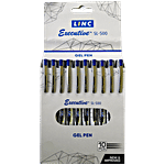 Linc Executive SL-500 Gel Pens - 0.55 mm Tip, Blue Ink 10 pcs