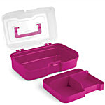 Signoraware Be Ready BPA Free Plastic Multi-Purpose Medium Vanity Storage Box - Magenta 500 ml