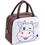 JBG Home Store Kids Lunch Bag - Aluminum Foil Insulated, Leak Proof, Cow Print, Brown 1 pc