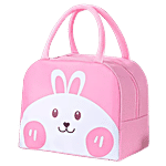 JBG Home Store Kids Lunch Bag - Aluminum Foil Insulated, Leak Proof, Rabbit Print, Pink 1 pc