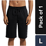 Jockey 9426 Men's Super Combed Cotton Rich Regular Fit Solid Shorts With Side Pockets - Black 1 pc Size - L (Size - L)