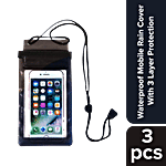 Unitribes Waterproof Mobile Rain Cover - With 3 Layer Protection, Assorted Colours 3 pcs