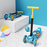 Lifelong Kick Scooter - For Kids, Adjustable Height, Foldable, PVC Wheel, LLKS01, Blue & Yellow 1 pc