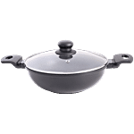 Wonderchef Duralite Die-Cast Kadhai - With Lid, 24 cm, Grey 2.4 L