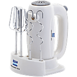 kent 16050 Hand Blender - 150W, 5 Speed Control, Copper Motor, Multiple Beaters, Overheating Protection, White 1 pc