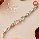 Daivya Sparsh by bigbasket Elegant Beaded Bliss Designer Rakhi With Kumkum & Rice 1 pc