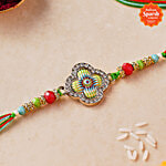 Daivya Sparsh by bigbasket Floral Fusion Designer Rakhi With Kumkum & Rice 1 pc