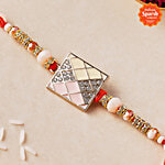 Daivya Sparsh by bigbasket Fusion Square Modern Designer Rakhi With Kumkum & Rice 1 pc