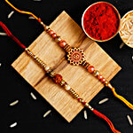 eCraftIndia Om & Rudraksh Rakhi's - With Roli Chawal Pack 2 pcs