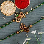 eCraftIndia Lord Krishna Designer Rakhi Combo - With Roli Chawal 2 pcs