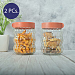 Femora Kitchen Storage Jars - With Clear Glass & Plastic Stackable Lids 460 ml (Set of 2)