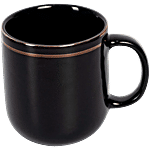 Femora Ceramic Coffee Mugs - With Gold Lines, Black 180 ml (Set of 2)