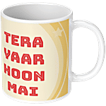 Pearlfiesta Tera Yaar Hoon Main Printed Coffee Mug for Friendship Day - Microwave Safe, Ceramic 330 ml