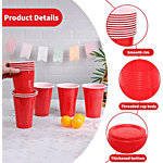 Party Propz Beer Pong Glasses - Red, Durable Reusable Party Cups For College & Drinking Games 10 pcs (Pack of 10)