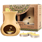 Iris Amogha Lemon Grass Fragrance Vaporizer With 4 Tealights & 10 ml Oil Set of 1