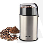 Agaro Grand Coffee Grinder - Stainless Steel, Electric, Capacity 60 gm, Dry Coffee Bean, Silver 1 pc