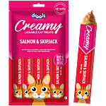 Drools Creamy Salmon & Skip Jack Lickable Cat Treat 75 g (5 x 15 g)