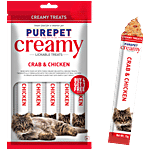 Purepet Creamy Crab & Chicken Cat Lickable Treats 75 g (5 x15 g)