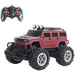 Frendo Off-Roader Rechargeable Monster Truck Remote Control Car - 4 Headlight Modes, USB C Charging, Maroon 1 pc