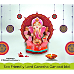 Brodees Eco-Friendly Terracotta Clay Ganesha Idol - Assorted Colour, 15.24 x 10.16 x 20.32 cm 1 pc 8 inches