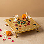 Mangal Bhavan Minakari Puja Chowki 25.4 X 25.4 CM 1 pc