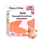 Plush Seamless Hipster Thin Disposable Period Panties For Heavy Flow - L/XL 5 pcs